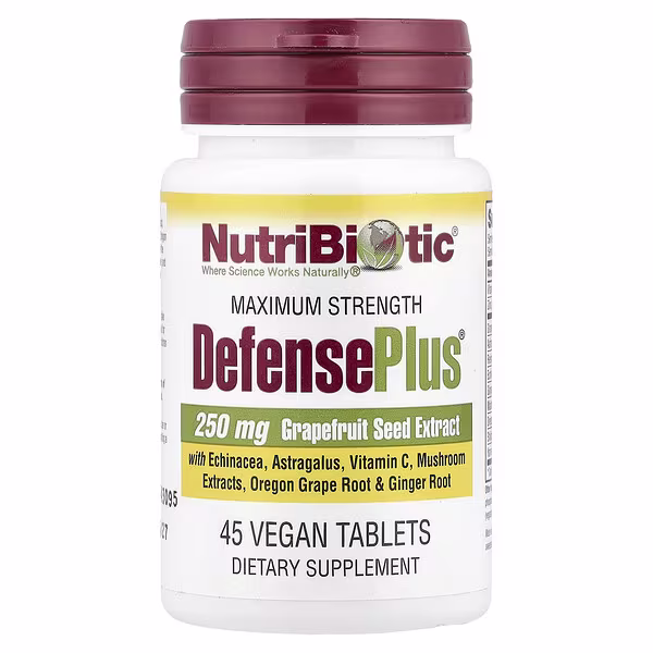 NutriBiotic, DefensePlus®, Maximum Strength, 45 Vegan Tablets