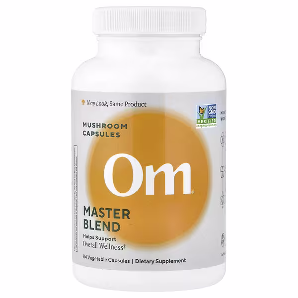 Om Mushrooms, Master Blend Mushroom Capsules, 84 Vegetable Capsules