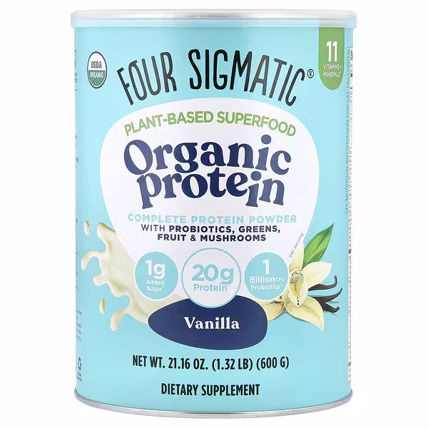 Four Sigmatic, Plant-Based Superfood, Organic Protein, Vanilla, 1.32 lb (600 g)
