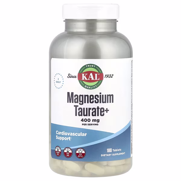 KAL, Magnesium Taurate+, 180 Tablets