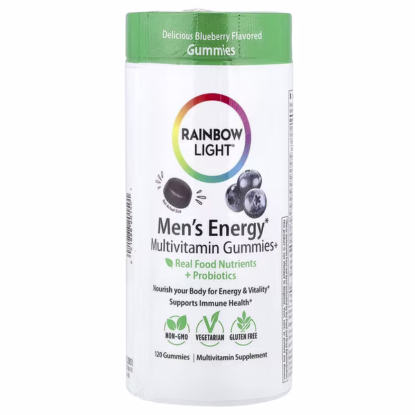 Rainbow Light, Men's Energy Multivitamin Gummies, Delicious Blueberry, 120 Gummies
