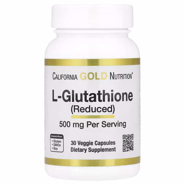 California Gold Nutrition, L-Glutathione (Reduced), 500 mg, 30 Veggie Capsules