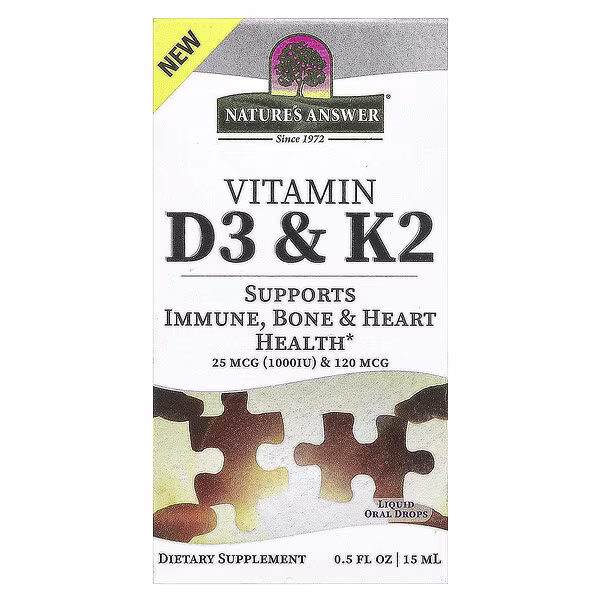 Nature's Answer, Vitamin D3 & K2, 0.5 fl oz (15 ml)
