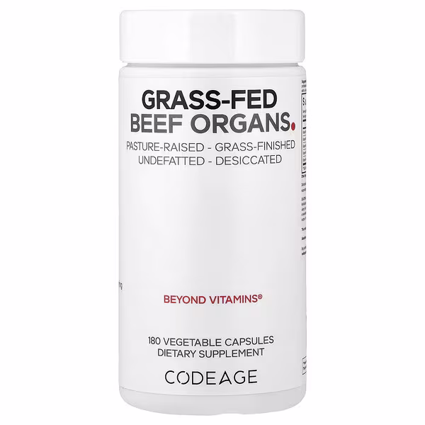 Codeage, Grass-Fed Beef Organs, 180 Vegetable Capsules