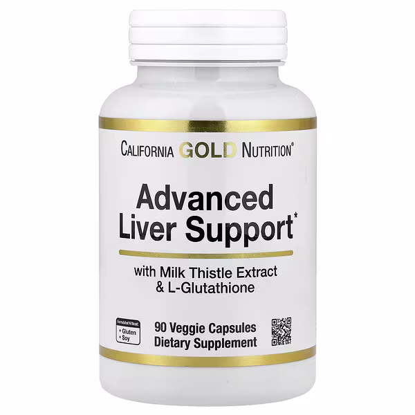 California Gold Nutrition, Advanced Liver Support with Milk Thistle Extract, L-Glutathione, Alpha Lipoic Acid, and Grape Seed Extract, 90 Veggie Capsules