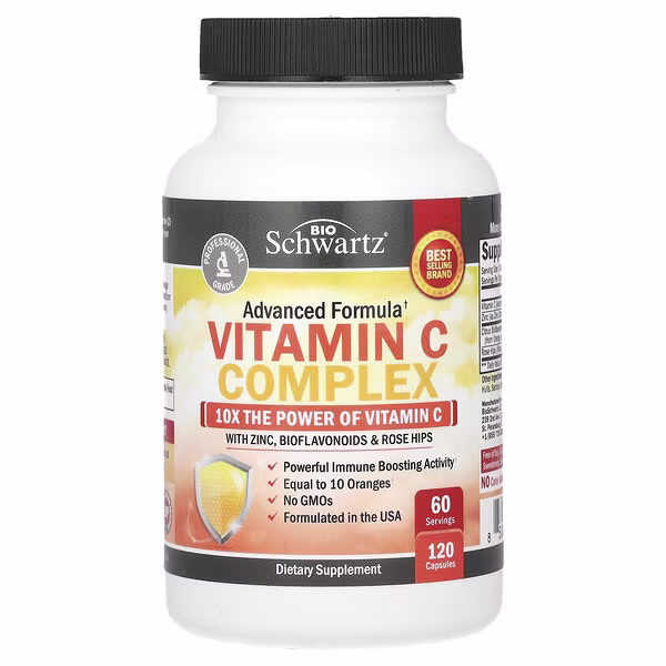 BioSchwartz, Vitamin C Complex with Zinc, Bioflavonoids & Rose Hips, 120 Capsules