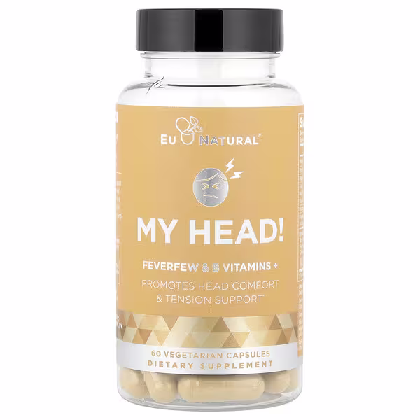 Eu Natural, My Head!, Feverfew & B Vitamins +, 60 Vegetarian Capsules