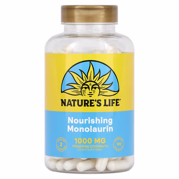 Nature's Life, Nourishing Monolaurin, 180  Capsules (500 mg per Capsule)