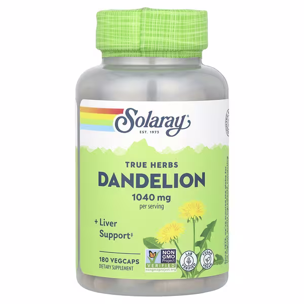 Solaray, True Herbs, Dandelion, 180 VegCaps (520 mg per Capsule)