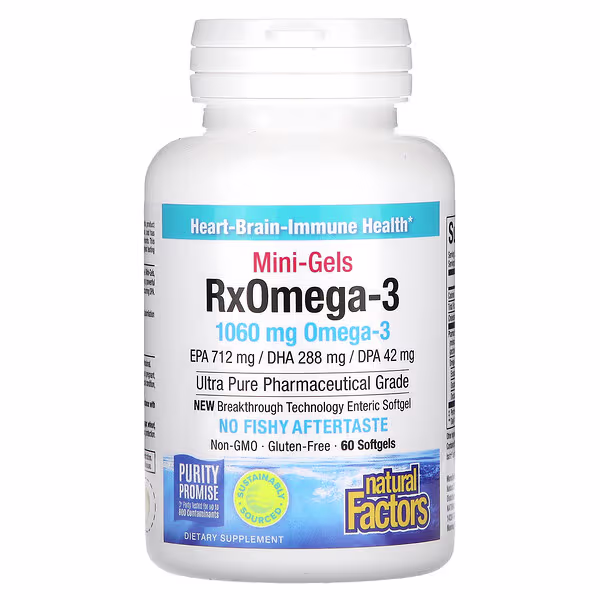 Natural Factors, RxOmega-3 Mini-Gels, 60 Softgels (530 mg per Softgel)