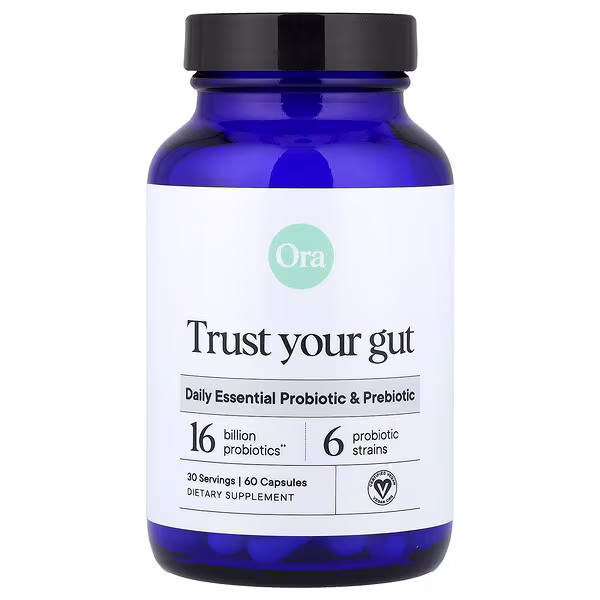 Ora, Trust Your Gut, Daily Essential Probiotic & Prebiotic, 60 Capsules