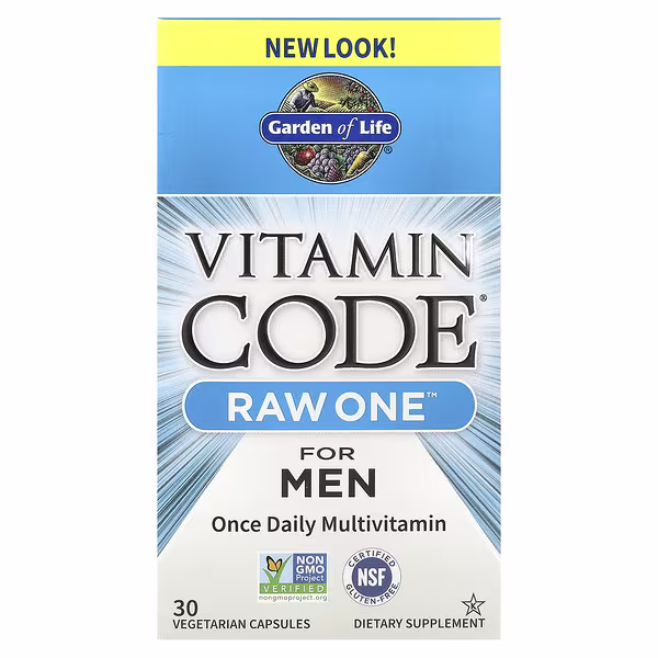 Garden of Life, Vitamin Code®, RAW One™, Once Daily Multivitamin For Men , 30 Vegetarian Capsules