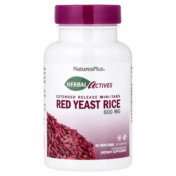 NaturesPlus, Herbal Actives, Red Yeast Rice, 60 Mini-Tabs (300 mg per Tab)
