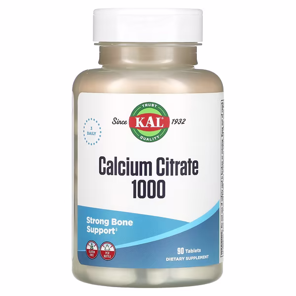 KAL, Calcium Citrate 1000, 90 Tablets (333 mg per Tablet)