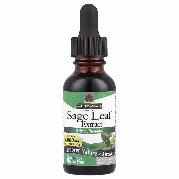Nature's Answer, Sage Leaf Extract, Alcohol-Free, 255 mg, 1 fl oz (30 ml)