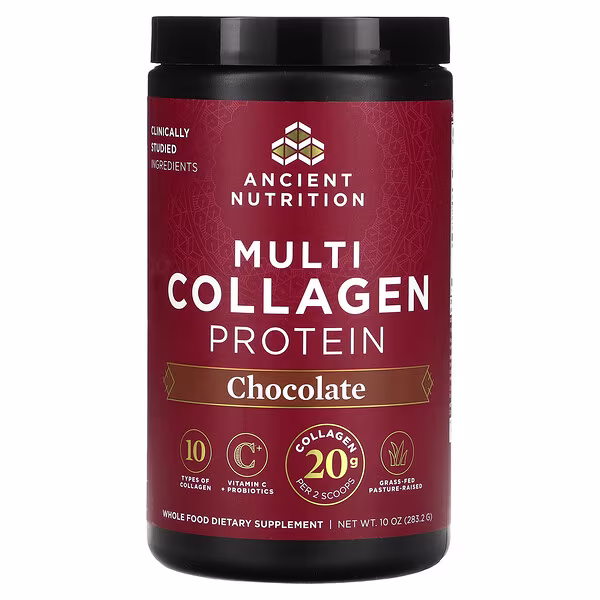 Ancient Nutrition, Multi Collagen Protein, Chocolate, 10 oz (283.2 g)