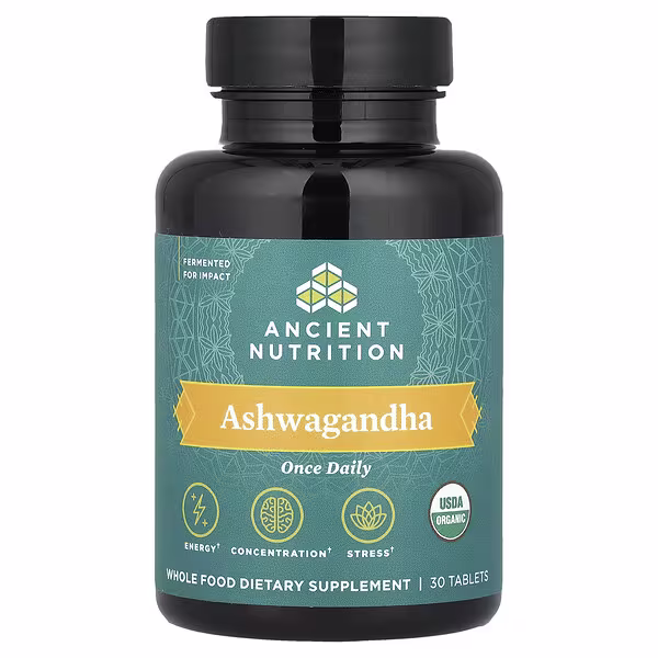 Ancient Nutrition, Ashwagandha, 30 Tablets