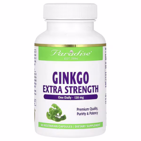 Paradise Herbs, Ginkgo, 120 mg, 60 Vegetarian Capsules