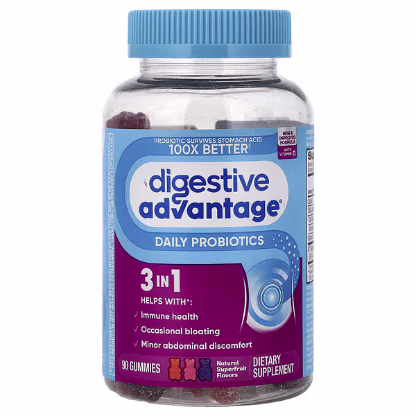 Schiff, Digestive Advantage®, Daily Probiotics Gummies, Natural Superfruit, 90 Gummies