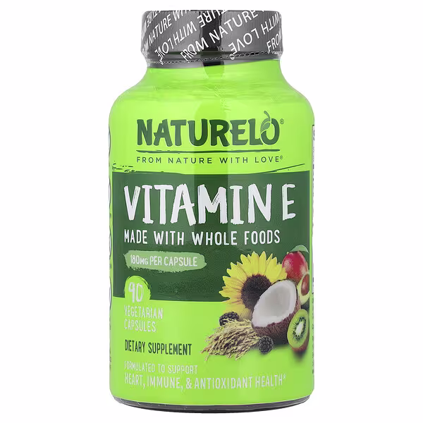 NATURELO, Vitamin E, 180 mg, 90 Vegetarian Capsules