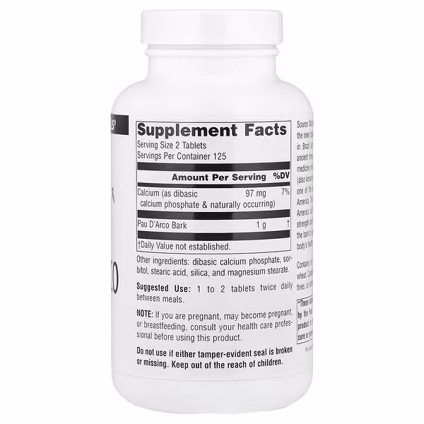 Source Naturals, Pau D'Arco, 500 mg, 250 Tablets