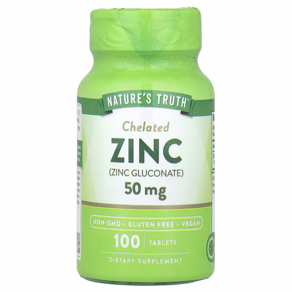 Nature's Truth, Zinc, Chelated , 50 mg, 100 Tablets