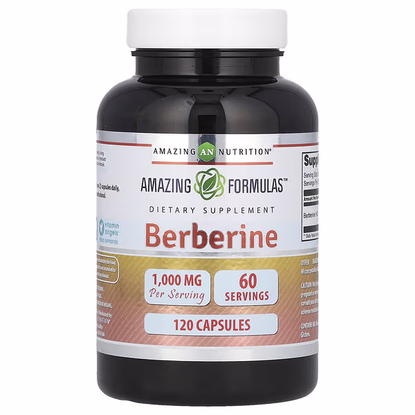 Amazing Nutrition, Berberine, 120 Capsules (500 mg per Capsule)