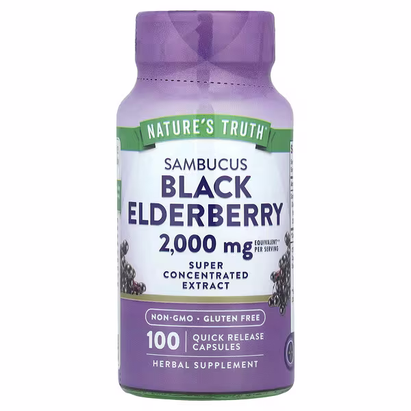 Nature's Truth, Sambucus Black Elderberry, 100 Quick Release Capsules (1,000 mg per Capsule)