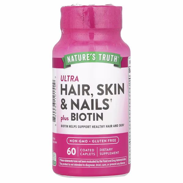 Nature's Truth, Ultra Hair, Skin & Nails Plus Biotin, 60 Coated Caplets