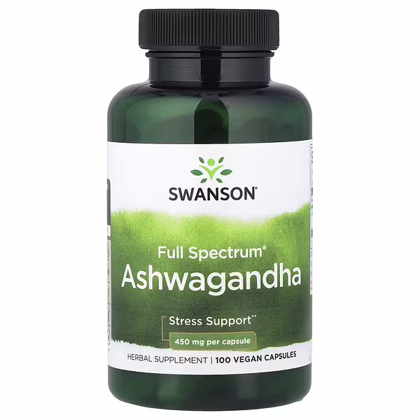 Swanson, Full Spectrum® Ashwagandha, 100 Vegan Capsules (450 mg per Capsule)