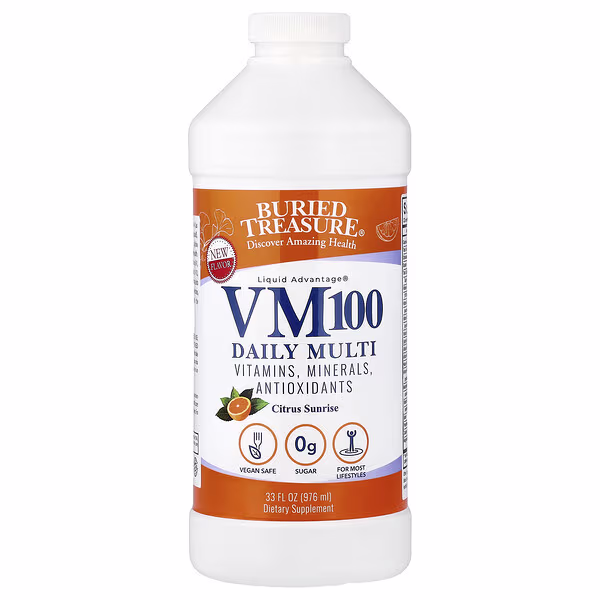 Buried Treasure, Liquid Advantage®, VM100 Daily Multi, Citrus Sunrise, 33 fl oz (976 ml)