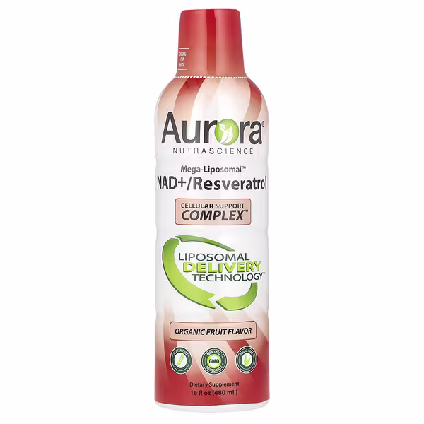 Aurora Nutrascience, Mega-Liposomal™ NAD+,Resveratrol, Organic Fruit, 16 fl oz (480 ml)