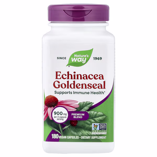 Nature's Way, Echinacea Goldenseal, Premium Blend, 180 Vegan Capsules (450 mg Per capsule)