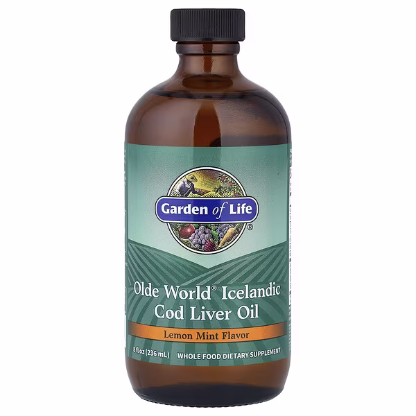 Garden of Life, Olde World® Icelandic Cod Liver Oil, Lemon Mint, 8 fl oz (236 ml)