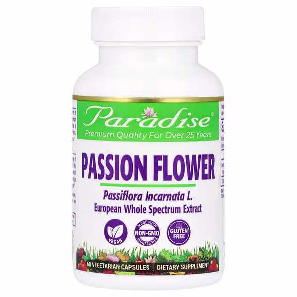 Paradise Herbs, Passion Flower, 60 Vegetarian Capsules (250 mg per Capsule)