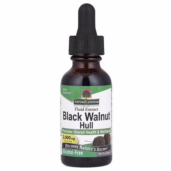 Nature's Answer, Black Walnut Hull, Fluid Extract, Alcohol-Free, 2,000 mg, 1 fl oz (30 mL)