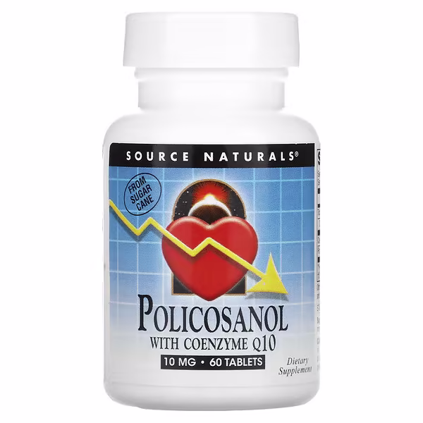 Source Naturals, Policosanol With Coenzyme Q10, 10 mg, 60 Tablets