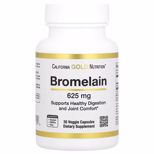 California Gold Nutrition, Bromelain, 625 mg, 30 Veggie Capsules