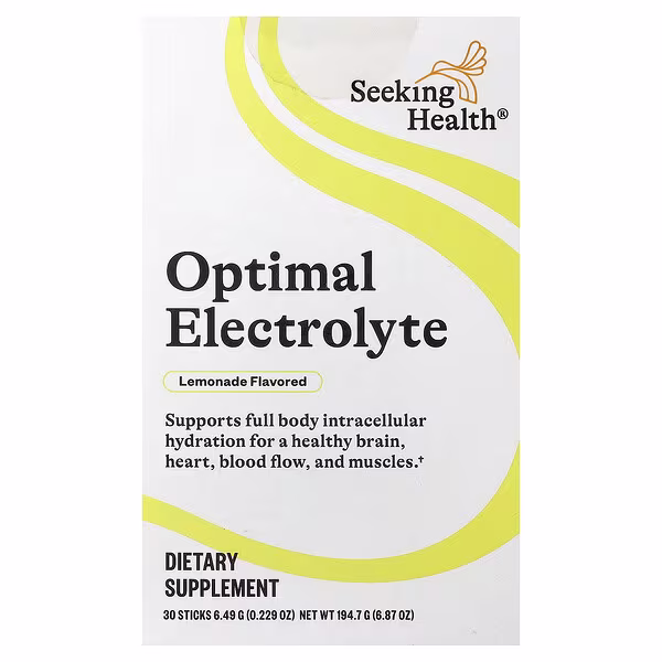 Seeking Health, Optimal Electrolyte, Lemonade, 30 Sticks, 0.229 oz (6.49 g) Each