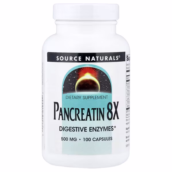 Source Naturals, Pancreatin 8X, 100 Capsules