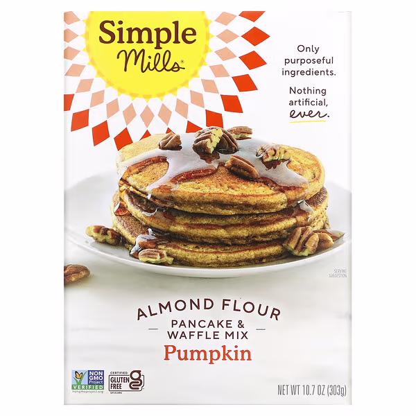 Simple Mills, Almond Flour Pancake & Waffle Mix, Pumpkin, 10.7 oz (303 g)