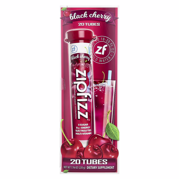Zipfizz, Energy Drink Mix, Black Cherry, 20 Tubes, 0.39 oz (11 g) Each