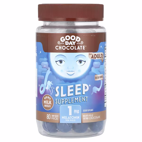 Good Day Chocolate, Sleep Supplement, For Adults, Milk Chocolate, 1 mg, 80 Candy Coated Pieces