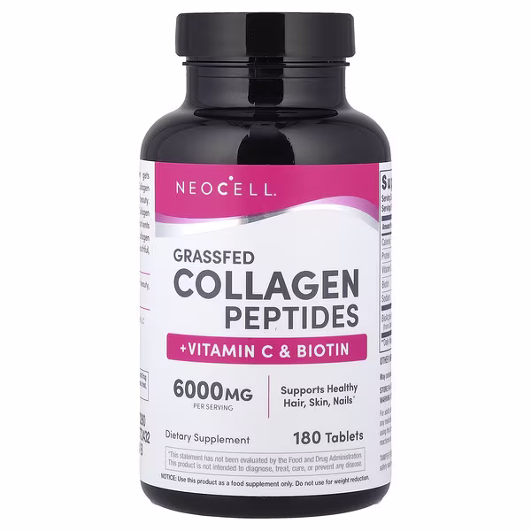 NeoCell, Grassfed Collagen Peptides + Vitamin C & Biotin, 180 Tablets