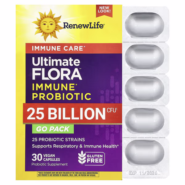 Renew Life, Ulitimate Flora™ Immune Care Probiotic, 30 Vegan Capsules