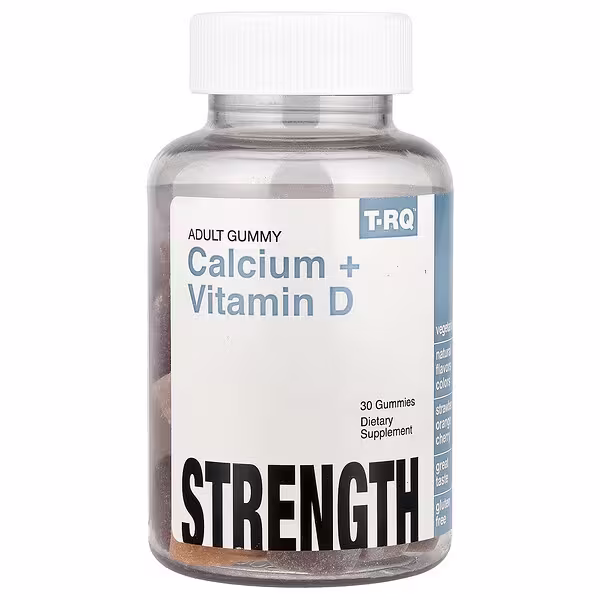 T-RQ, Adult Gummy, Calcium + Vitamin D, Strawberry, Orange, Cherry, 30 Gummies