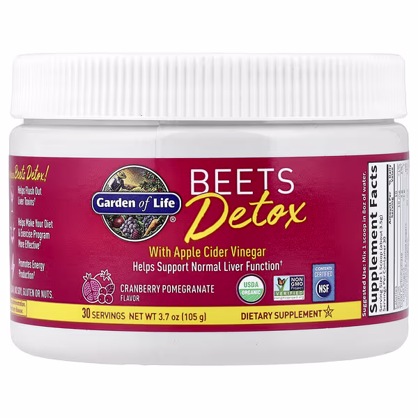 Garden of Life, Beets Detox with Apple Cider Vinegar, Cranberry Pomegranate, 3.7 oz (105 g)