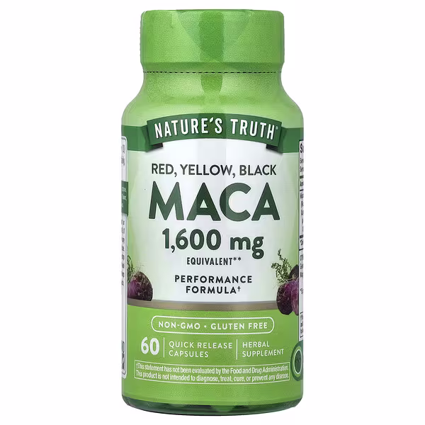 Nature's Truth, Red, Yellow, Black Maca, 1,600 mg, 60 Quick Release Capsules