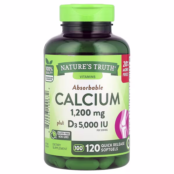 Nature's Truth, Absorbable Calcium Plus D3, 120 Quick Release Softgels