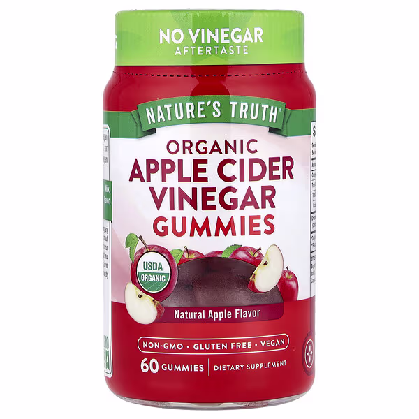 Nature's Truth, Organic Apple Cider Vinegar Gummies, Natural Apple, 60 Gummies